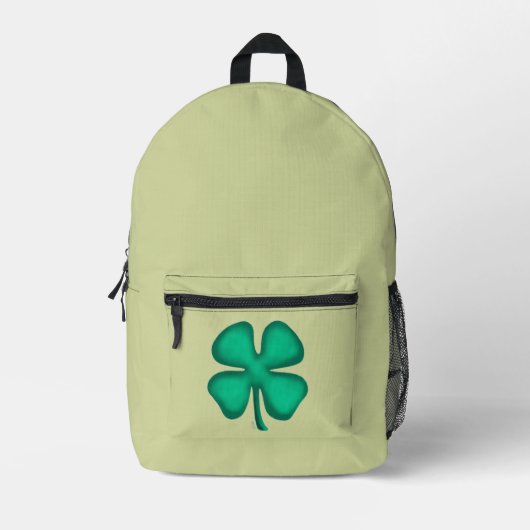 Lucky 4 Leaf Irish Clou hellgrüner Rucksack (Vorderseite)