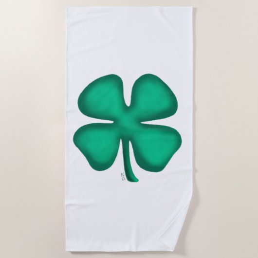 Lucky 4 Leaf Irish Clou Strandtuch (Vorderseite)