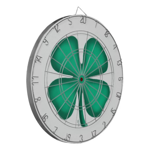 Lucky 4 Leaf Irish Clou weiße Dartboard Dartscheibe (Vorderseite Links)