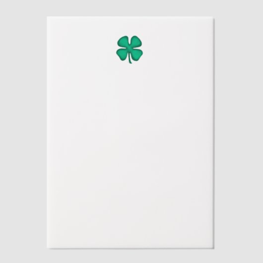 Lucky 4 Leaf Irish Cloud Vellum Papers Pergament Einladungen (Vorderseite)