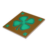 Lucky 4 Leaf Irish Clover 5 brown small tile Fliese (Seite)