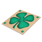 Lucky 4 Leaf Irish Clover 5 tan large tile Fliese (Seite)