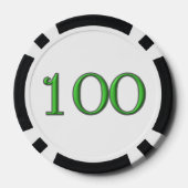 Lucky 4 Leaf Irish Clover bl 100 Streifen Poker Ch Pokerchips (Rückseite)