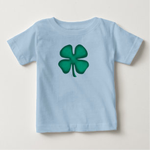 Lucky 4 Leaf Irish Clover Blue Baby T - Shirt