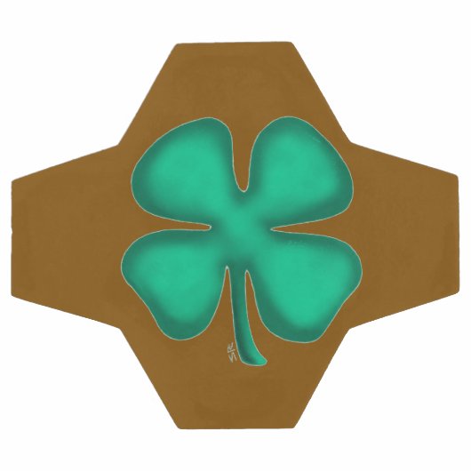 Lucky 4 Leaf Irish Clover braune Fußball (Flach)