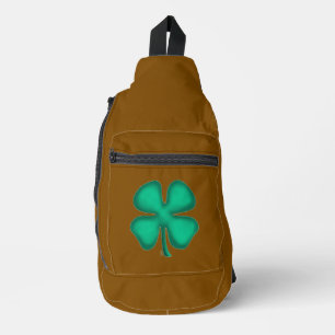 Lucky 4 Leaf Irish Clover brauner Rucksack