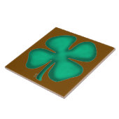Lucky 4 Leaf Irish Clover brown large tile Fliese (Seite)