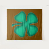 Lucky 4 Leaf Irish Clover brown tapestry Wandteppich (Vorderseite (Horizontal))