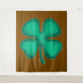 Lucky 4 Leaf Irish Clover brown tapestry Wandteppich (Vorderseite)