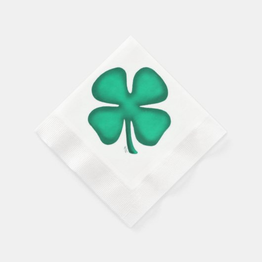 Lucky 4 Leaf Irish Clover Cocktail Serviette (Ecke)
