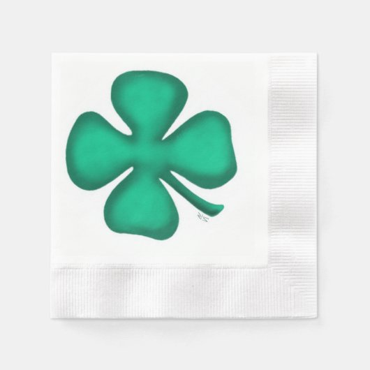 Lucky 4 Leaf Irish Clover Cocktail Serviette (Vorderseite)