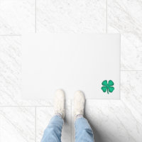 Lucky 4 Leaf Irish Clover Doormat