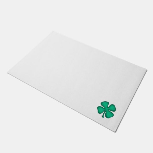 Lucky 4 Leaf Irish Clover Doormat Fußmatte (Schrägansicht)