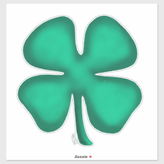 Lucky 4 Leaf Irish Clover Extra lg Kontur Aufklebe Aufkleber (Blatt)
