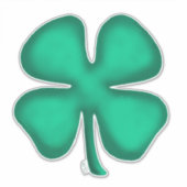 Lucky 4 Leaf Irish Clover Extra lg Kontur Aufklebe Aufkleber (Vorderseite)