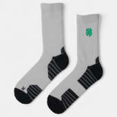 Lucky 4 Leaf Irish Clover graue Performance Socken (Links)