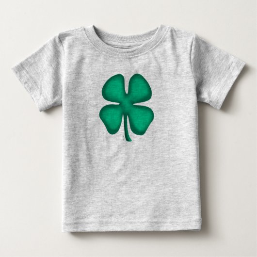 Lucky 4 Leaf Irish Clover grauer Baby T - Shirt (Vorderseite)