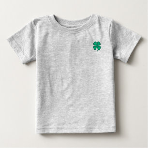 Lucky 4 Leaf Irish Clover grauer Baby T - Shirt