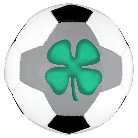 Lucky 4 Leaf Irish Clover grauer Fußball (Vorderseite)