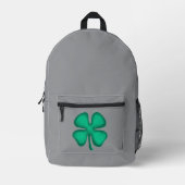 Lucky 4 Leaf Irish Clover grauer Rucksack (Vorderseite)