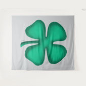 Lucky 4 Leaf Irish Clover gray tapestry Wandteppich (Vorderseite (Horizontal))