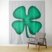 Lucky 4 Leaf Irish Clover gray tapestry Wandteppich (Beispiel)