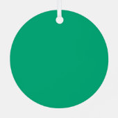 Lucky 4 Leaf Irish Clover green rnd metal ornament (Rückseite)