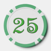 Lucky 4 Leaf Irish Clover grn 25 Streifen Poker Ch Pokerchips (Rückseite)