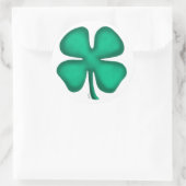 Lucky 4 Leaf Irish Clover große runde Aufkleber (Tasche)