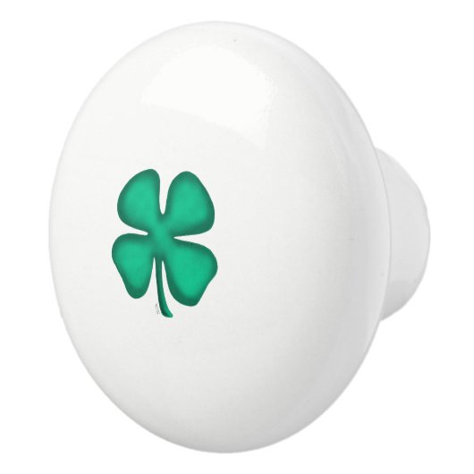 Lucky 4 Leaf Irish Clover Keramik Knopf Keramikknauf (Rechts)