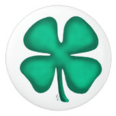 Lucky 4 Leaf Irish Clover Keramik Knopf Keramikknauf (Vorderseite)