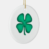 Lucky 4 Leaf Irish Clover Keramik Ornament 2sid (Rechts)