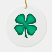 Lucky 4 Leaf Irish Clover Keramik Ornament 2sid (Vorne)