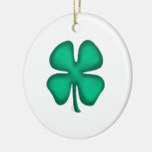 Lucky 4 Leaf Irish Clover Keramik Ornament 2sid (Links)