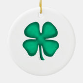 Lucky 4 Leaf Irish Clover Keramik Ornament 2sid (Hinten)