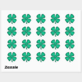 Lucky 4 Leaf Irish Clover kleine runde Aufkleber (Blatt)