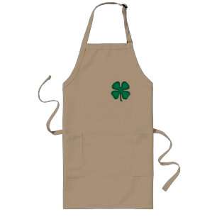 Lucky 4 Leaf Irish Clover lange khaki Koch Schürz Schürze