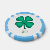 Lucky 4 Leaf Irish Clover lbl 50 Streifen Poker Ch Pokerchips (Einzeln)
