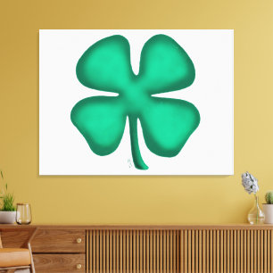 Lucky 4 Leaf Irish Clover Leinwand drucken