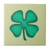 Lucky 4 Leaf Irish Clover light green small tile Fliese (Vorderseite)