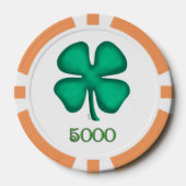 Lucky 4 Leaf Irish Clover org 5 K Strip Poker Chip (Vorderseite)