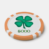 Lucky 4 Leaf Irish Clover org 5 K Strip Poker Chip (Einzeln)