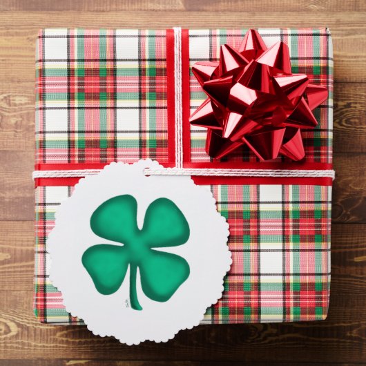 Lucky 4 Leaf Irish Clover scalloped paper ornament (Insitu (Geschenk))