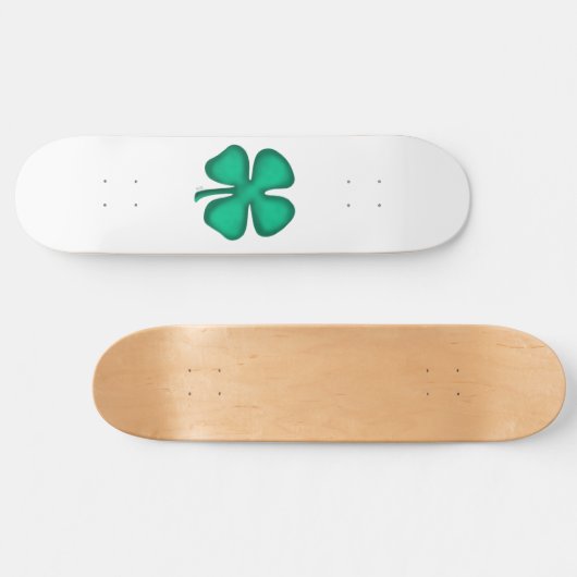 Lucky 4 Leaf Irish Clover Skateboard (Horizontal)