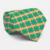 Lucky 4 Leaf Irish Clover tan necktie Krawatte (Gerollt)
