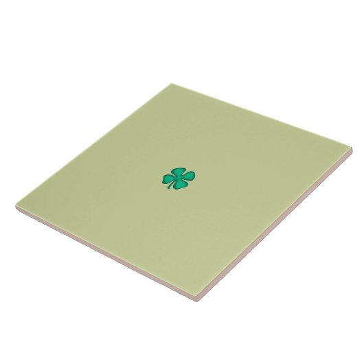 Lucky 4 Leaf Irish Clover tiny lt green large tile Fliese (Seite)