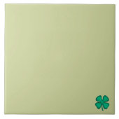 Lucky 4 Leaf Irish Clover tiny lt green large tile Fliese (Vorderseite)