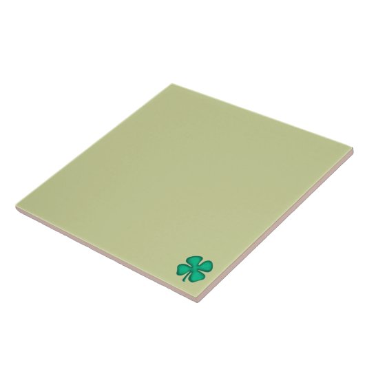 Lucky 4 Leaf Irish Clover tiny lt green large tile Fliese (Seite)