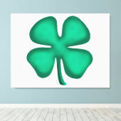 Lucky 4 Leaf Irish Clover weiße Leinwand drucken (Insitu (Holzboden))