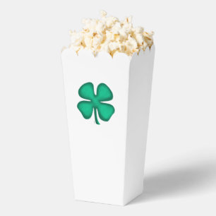 Lucky 4 Leaf Irish Clover weiße Popcornboxen Geschenkschachtel